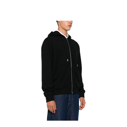 Hooded Cotton Sweatshirt in Black - Image 2