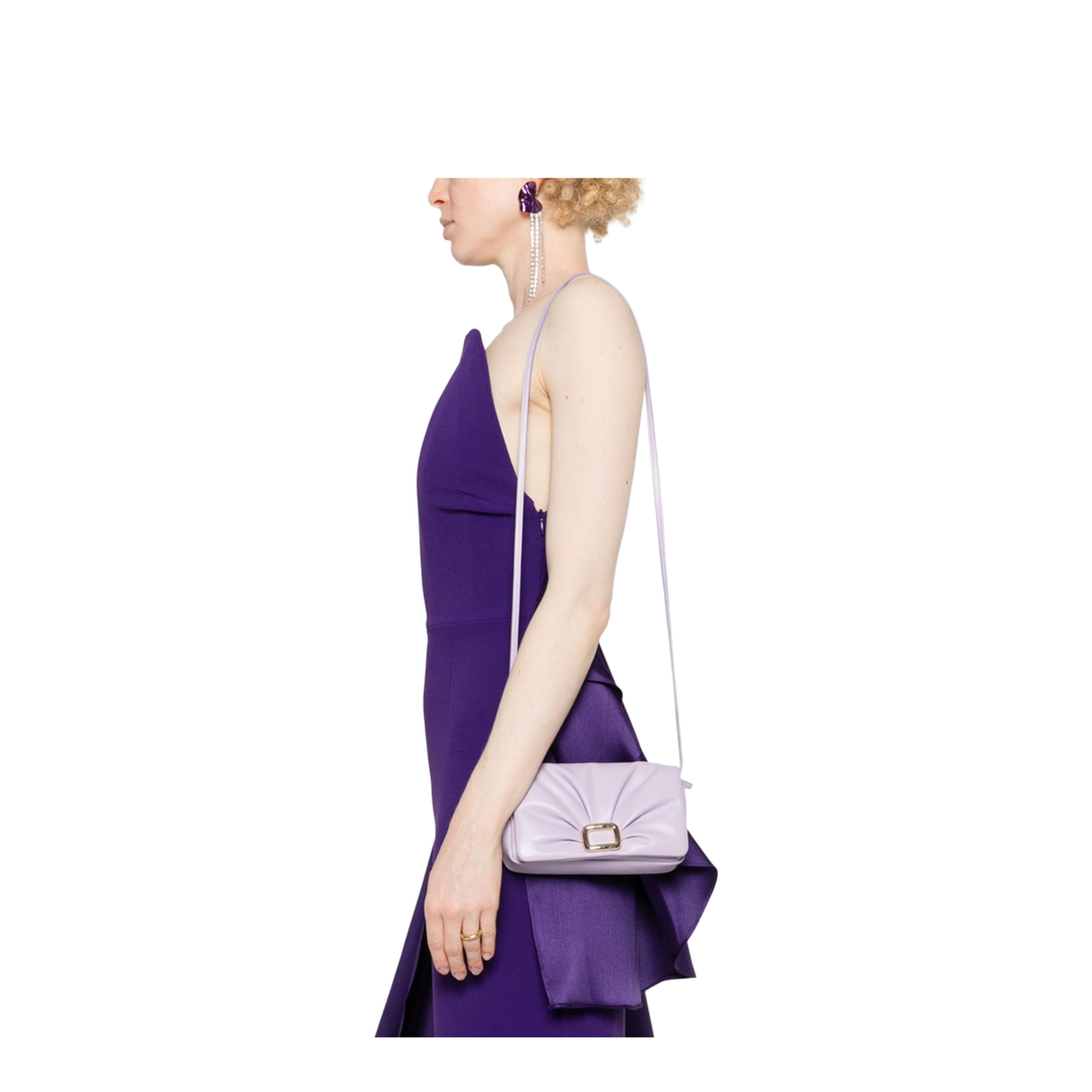 Purple Calf Leather Shoulder Bag - Image 3