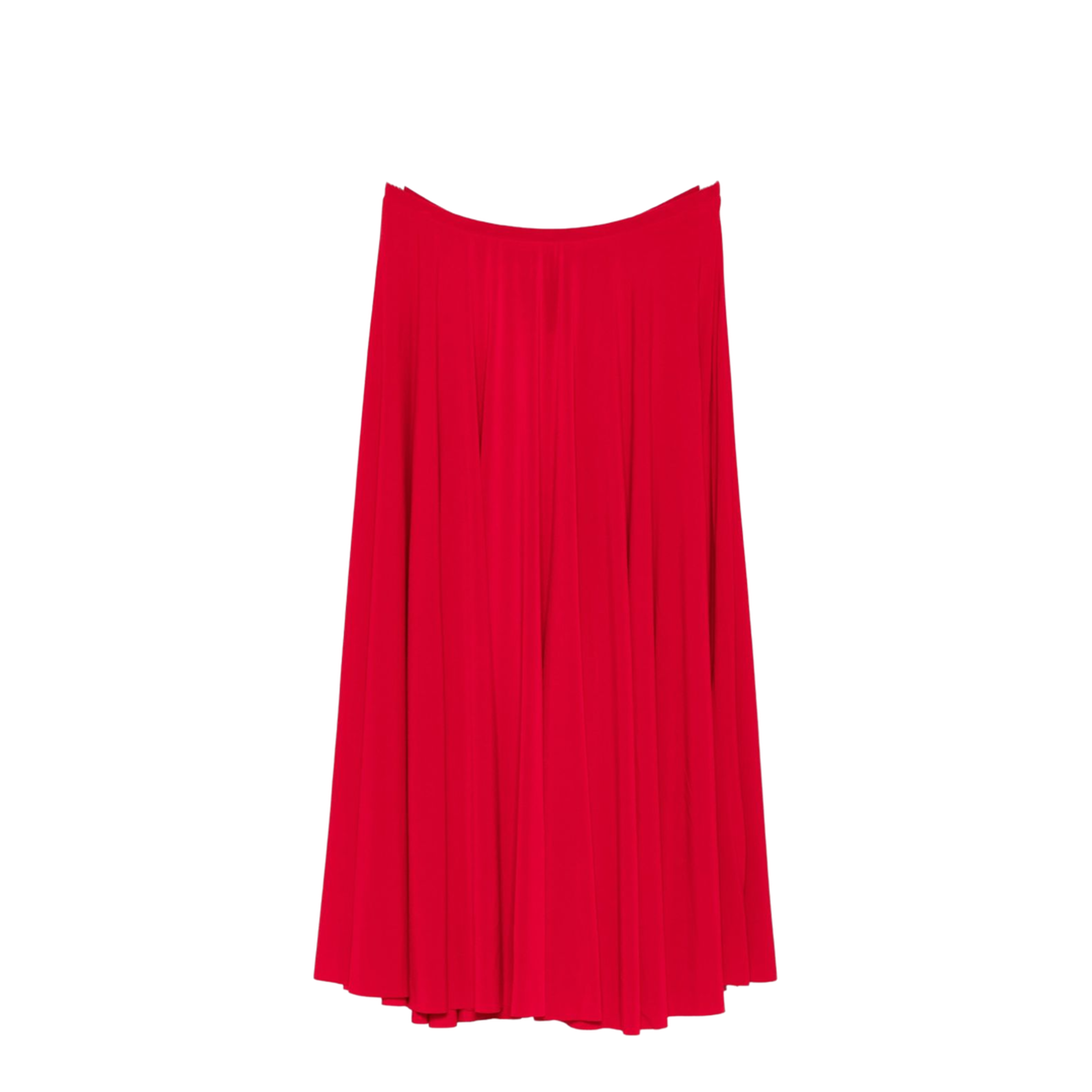 Red Flared Midi Skirt - Image 1