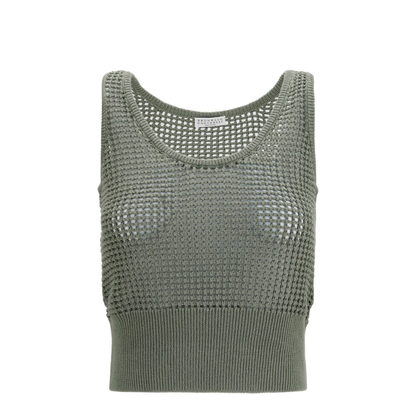 Perforated Sequin Tank Top - Image 1