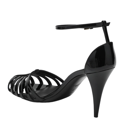 Patent Leather Cage Heeled Sandals - Image 2