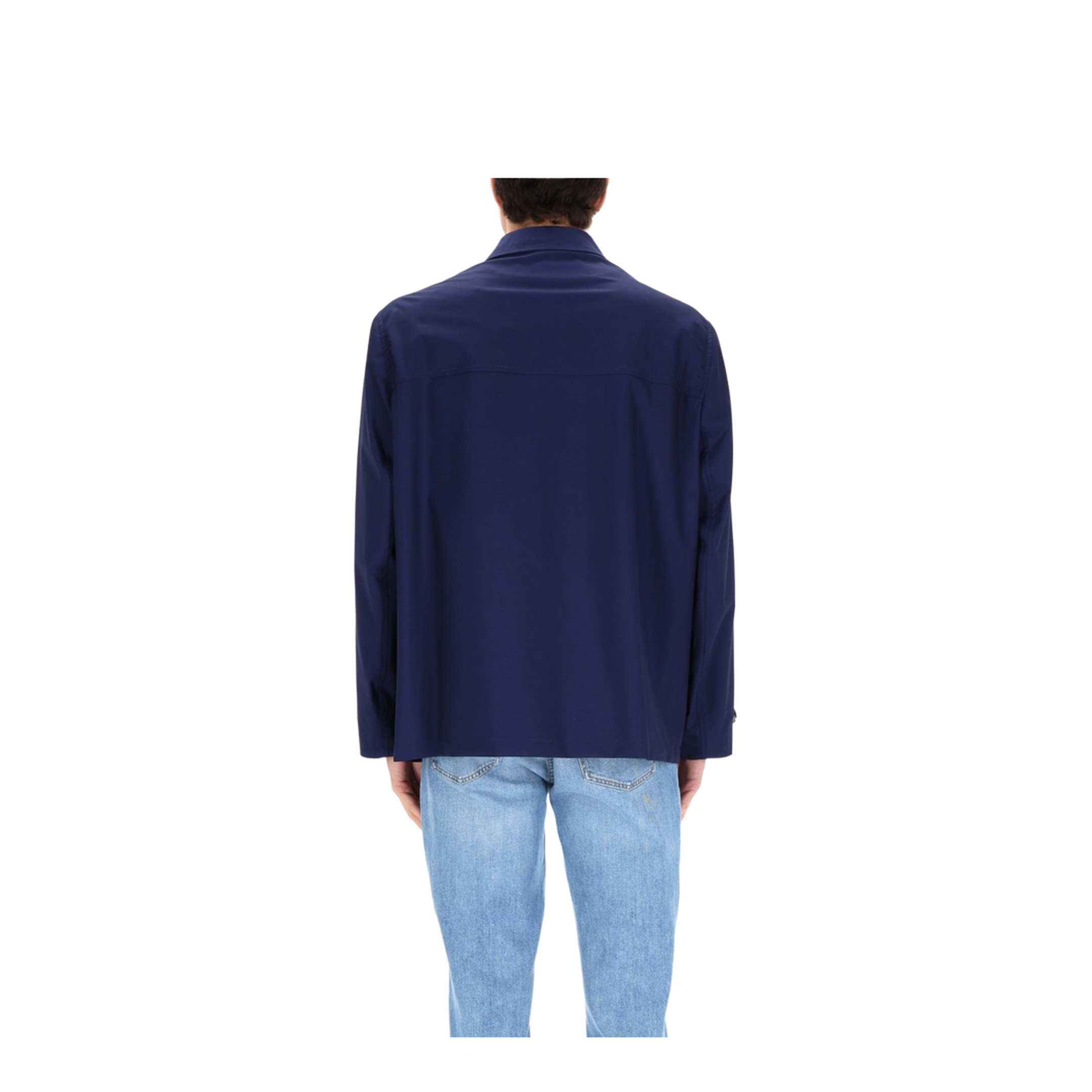 Men's Crinkle Reps Jacket Navy Blue - Image 4