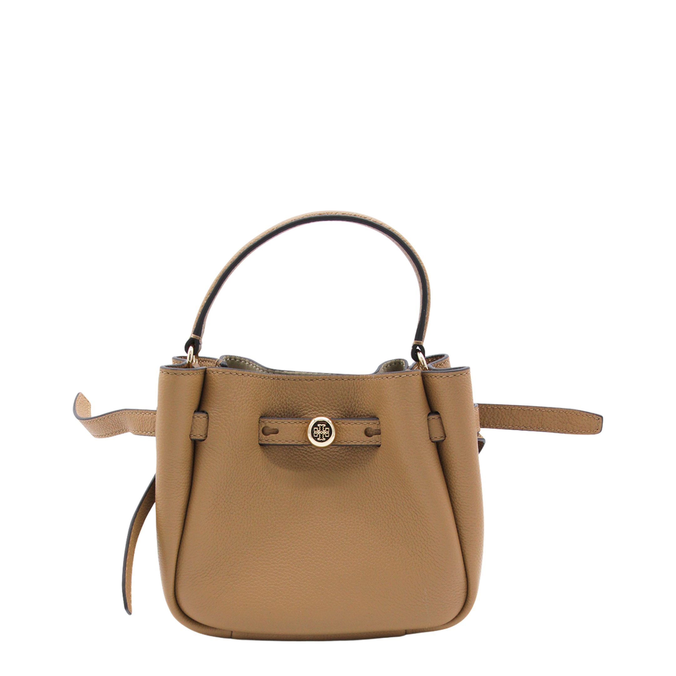 Romy Mini Pebbled Leather Crossbody Bag - Tiramisu - Image 1