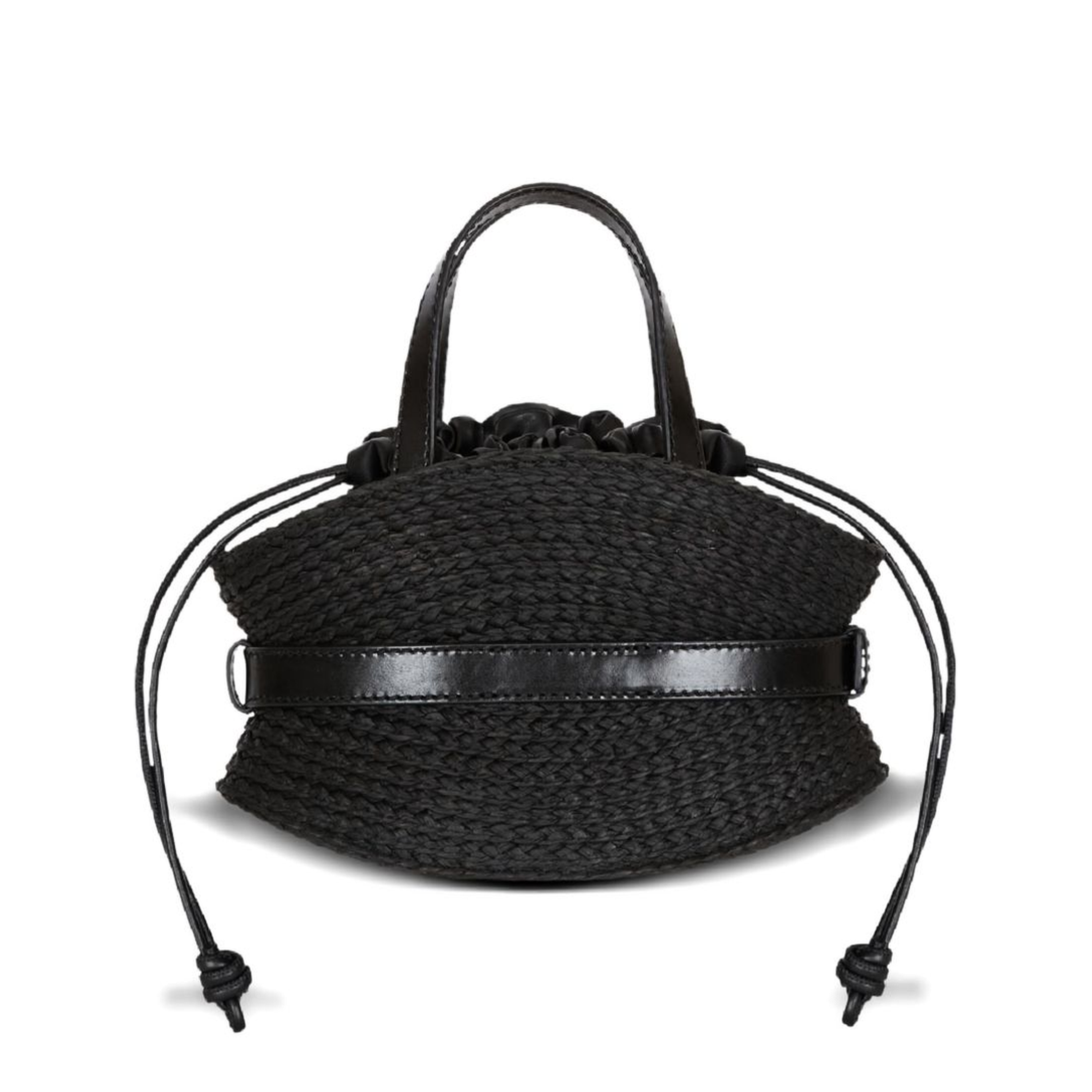 Shuffle Mini Bag in Calfskin and Raffia - Image 5