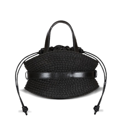 Shuffle Mini Bag in Calfskin and Raffia - Image 5
