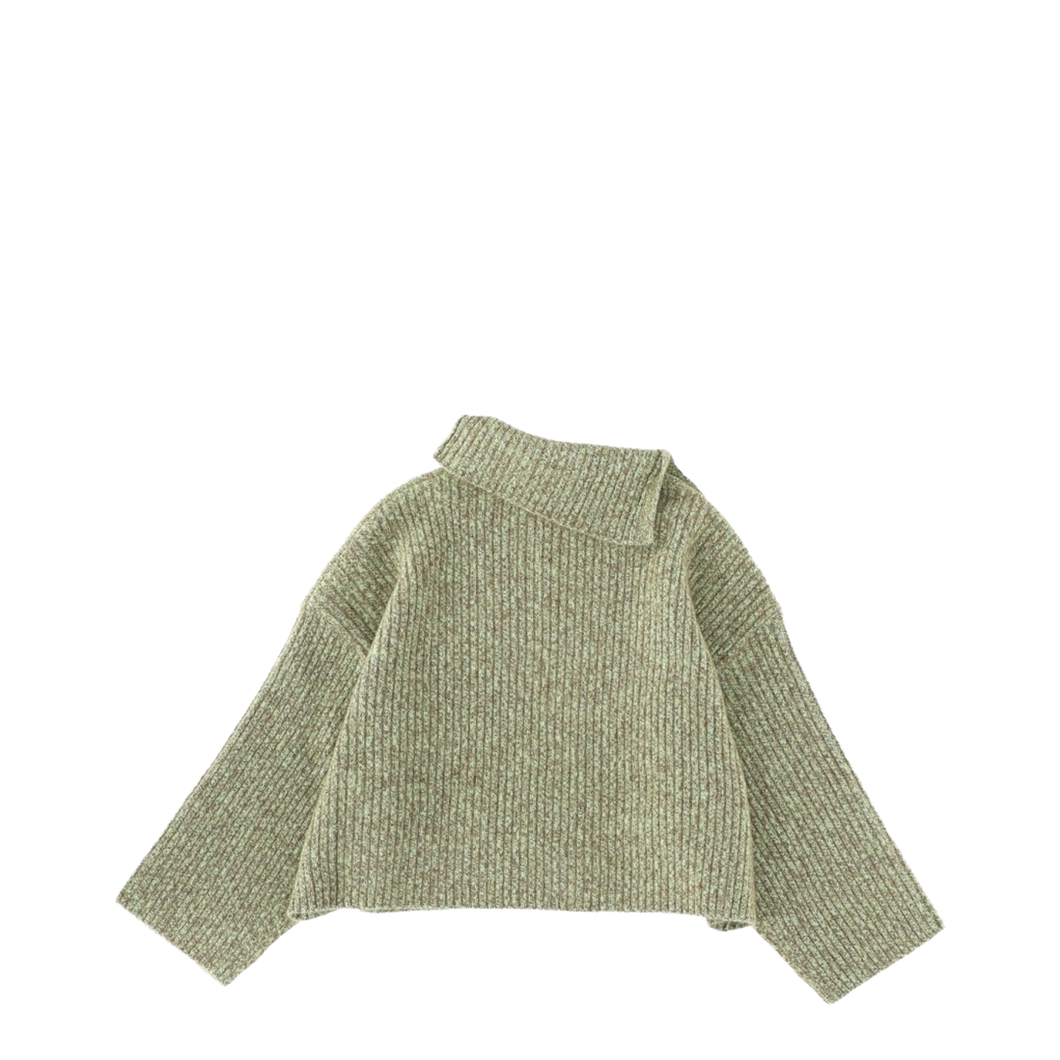 Wool Asymmetric Neck Sweater - Image 2