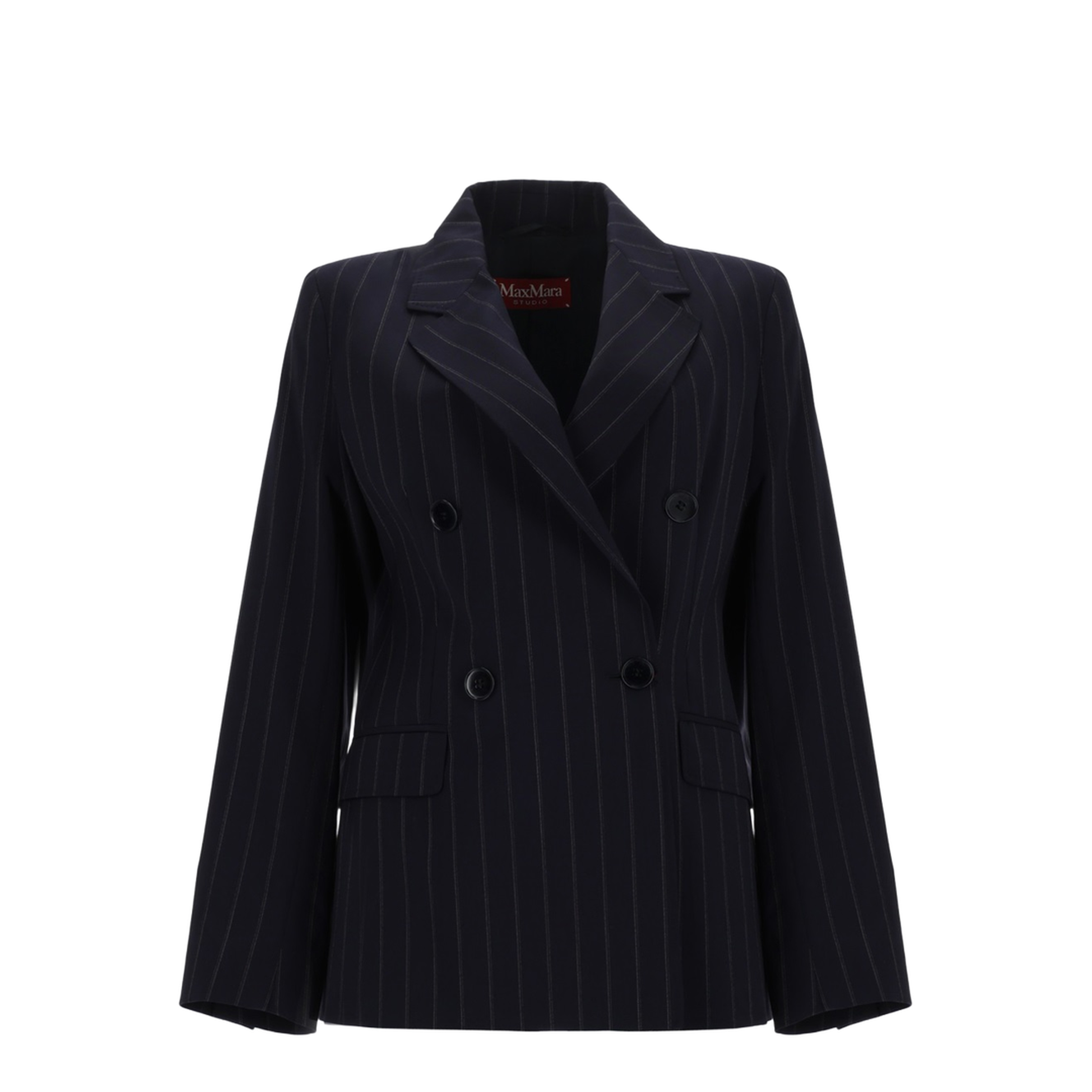 Pinstripe Double-Breasted Blazer - Image 1