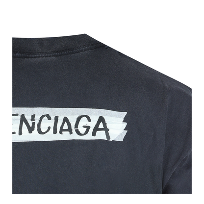 Masking Tape T-shirt Medium Fit in Faded Black - Image 8
