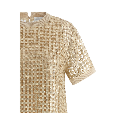 Dazzling Knitted Mini Dress - Yellow - Image 3