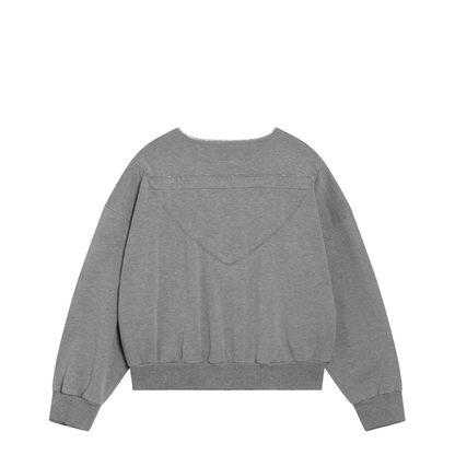 Cotton Zip Hoodie with Drawstring Gray - Image 2