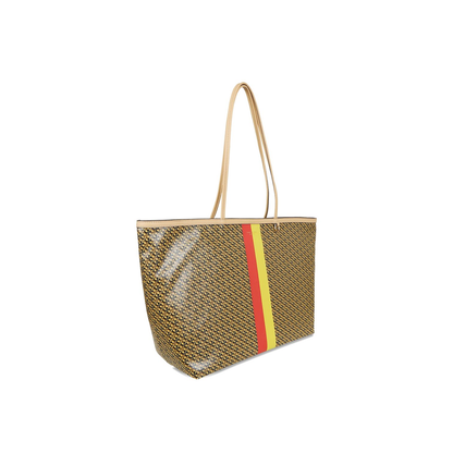 Racer Coated Canvas Tote - Tan Printed - Image 3