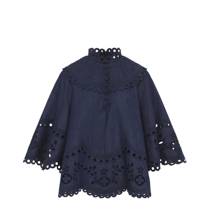 Mahon Broderie Denim Top - Image 1