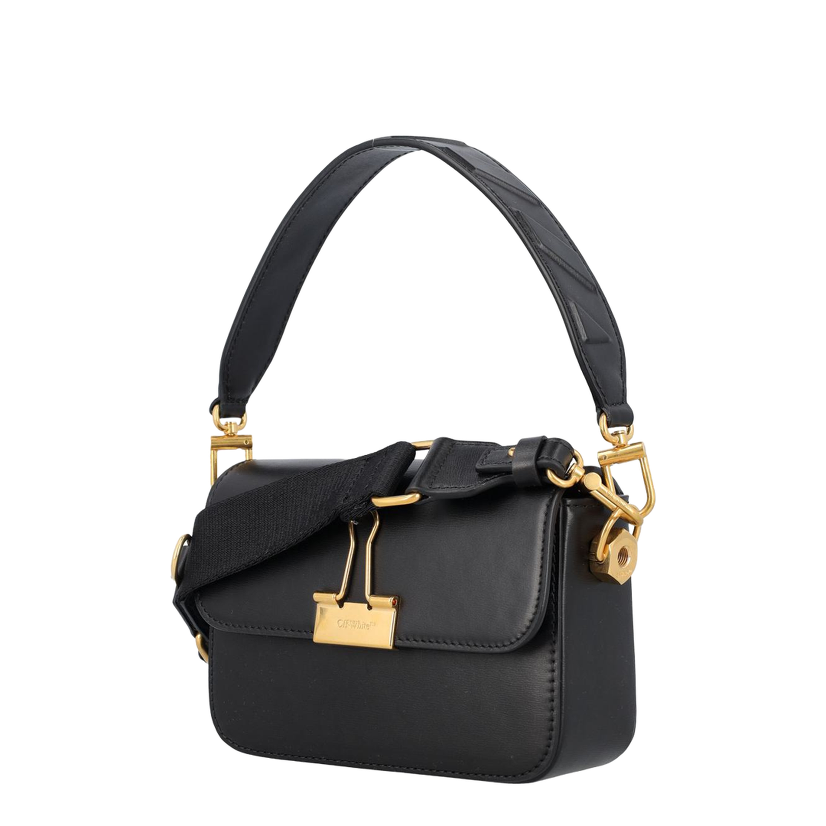 Plain Binder Black Leather Crossbody Bag - Image 3