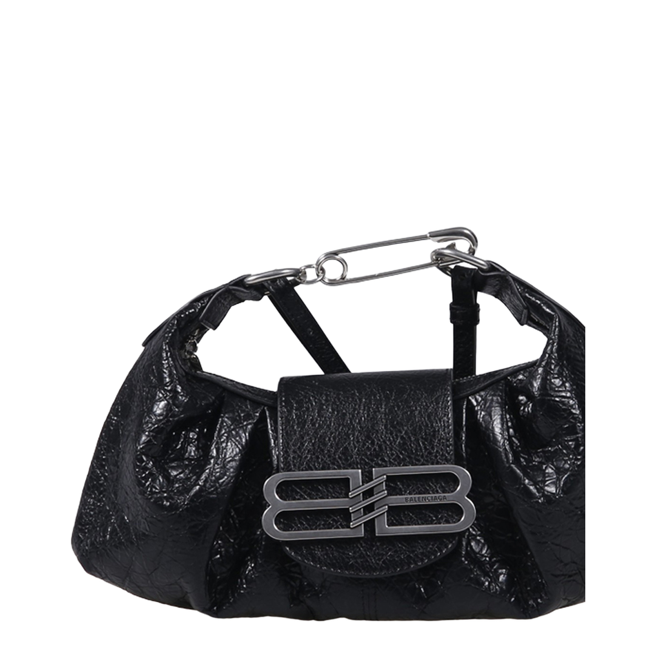 Black Leather Small Pamela Shoulder Bag - Image 4