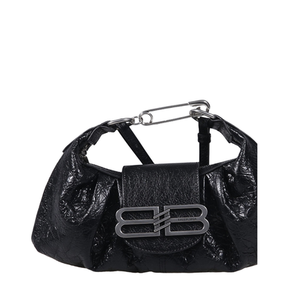 Black Leather Small Pamela Shoulder Bag - Image 4