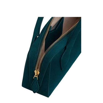 Le Teckel Suede Clutch - Peacock Blue - Image 2