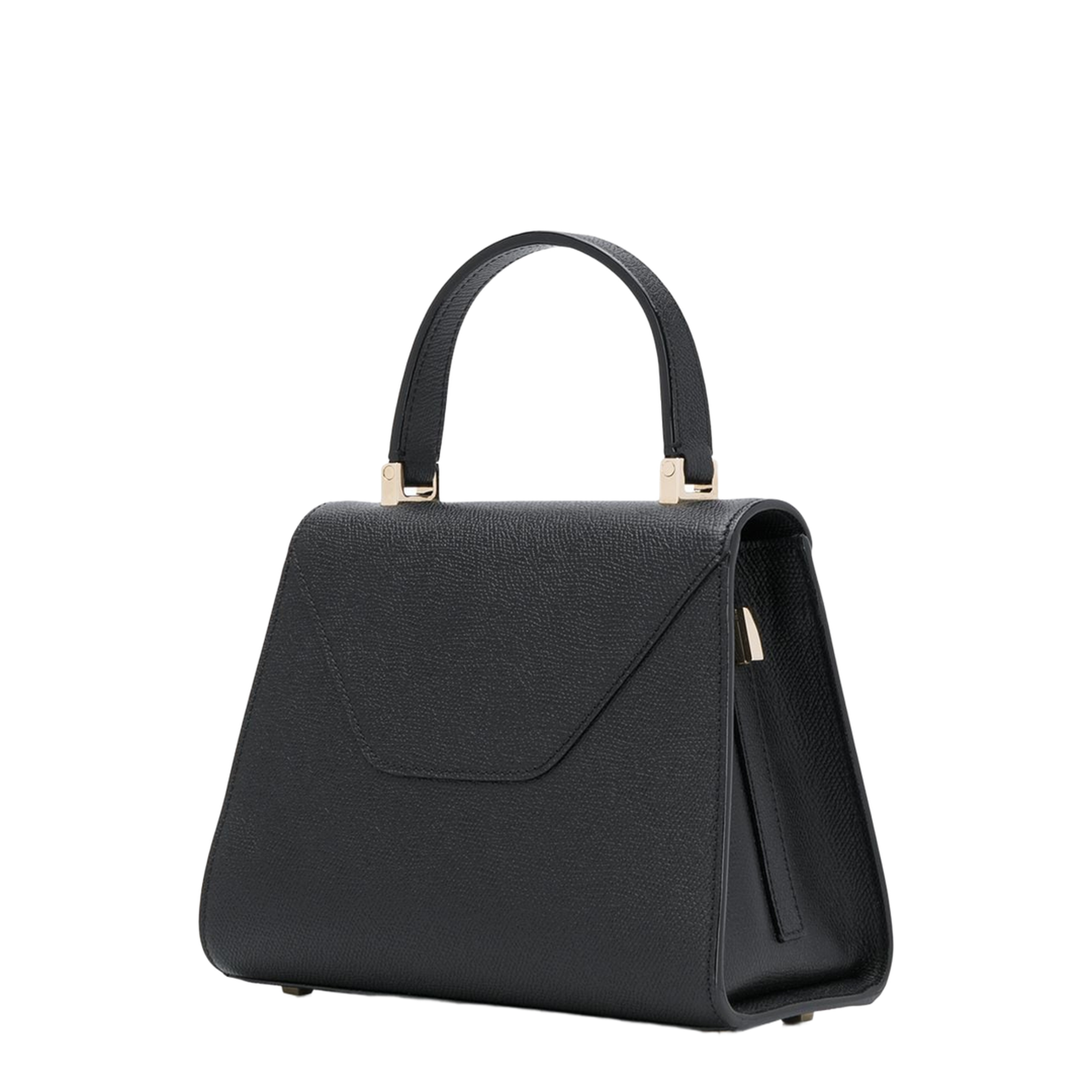 Iside Mini Millepunte Calf Leather Top Handle Bag - Black - Image 3