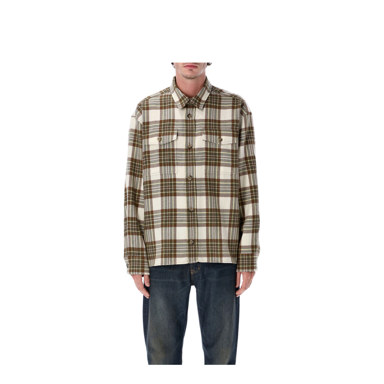 Wool Checked Overshirt - Image 1