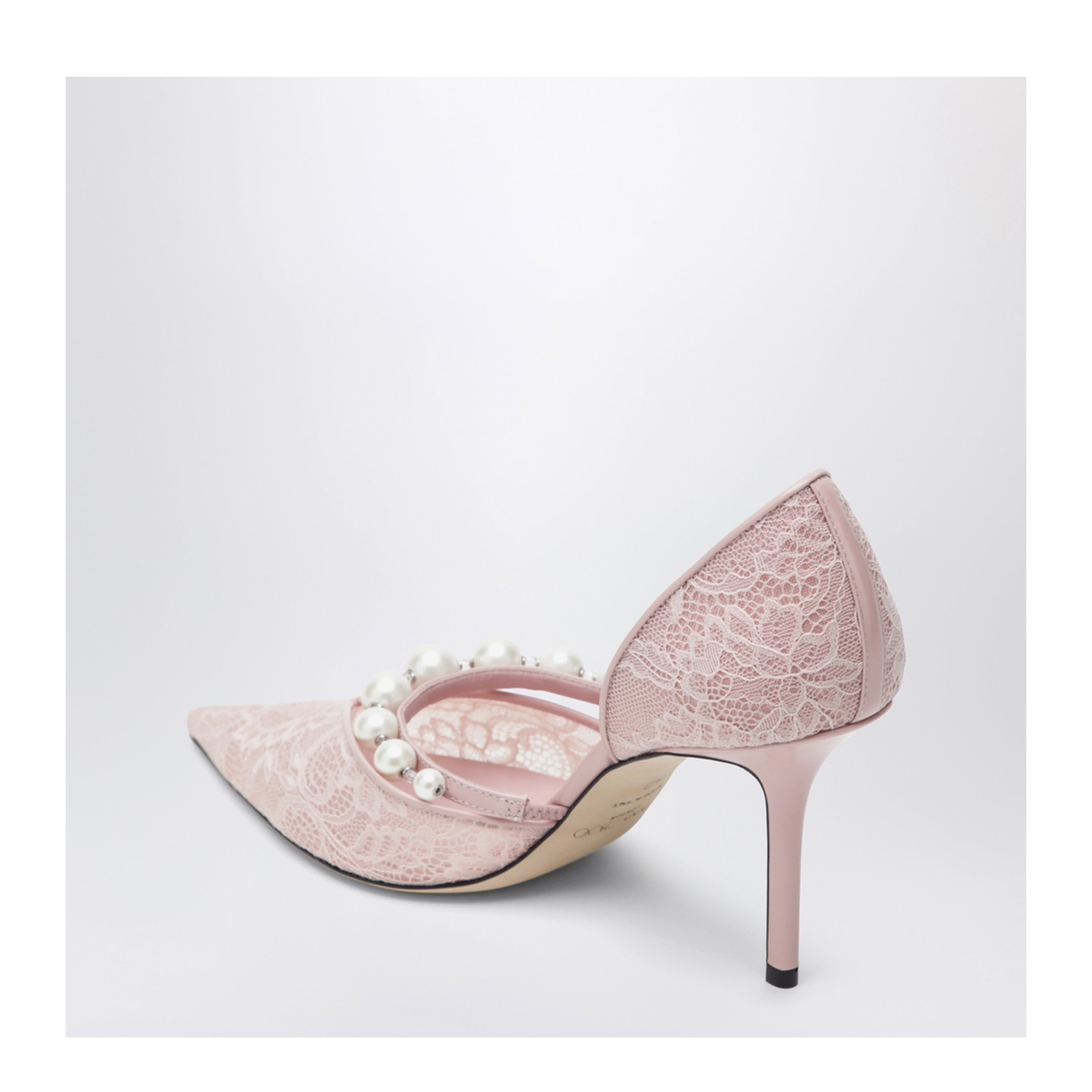 Pink Lace Décolleté with Pearl Decoration - Image 2