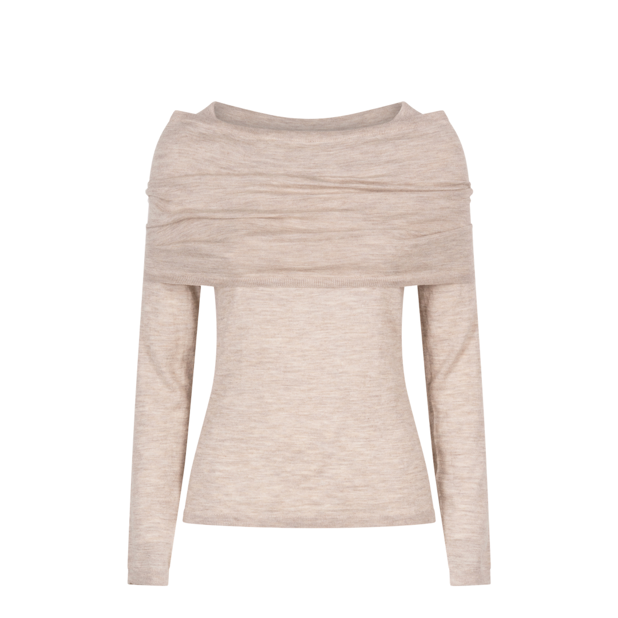 Lightweight Cashmere Sweater with Removable Wrap Detail - Image 1