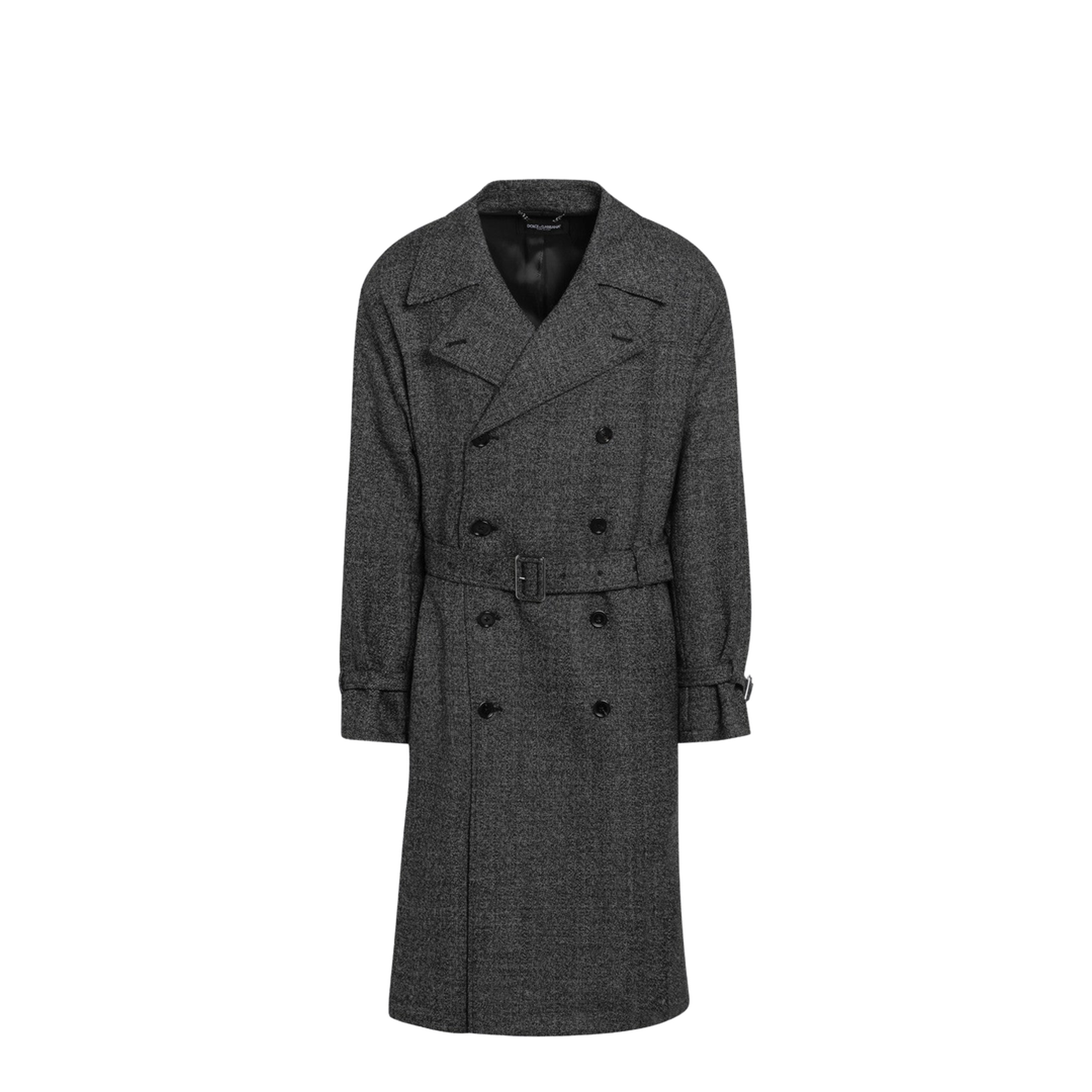 Grey Wool Double-Breasted Coat - Image 1
