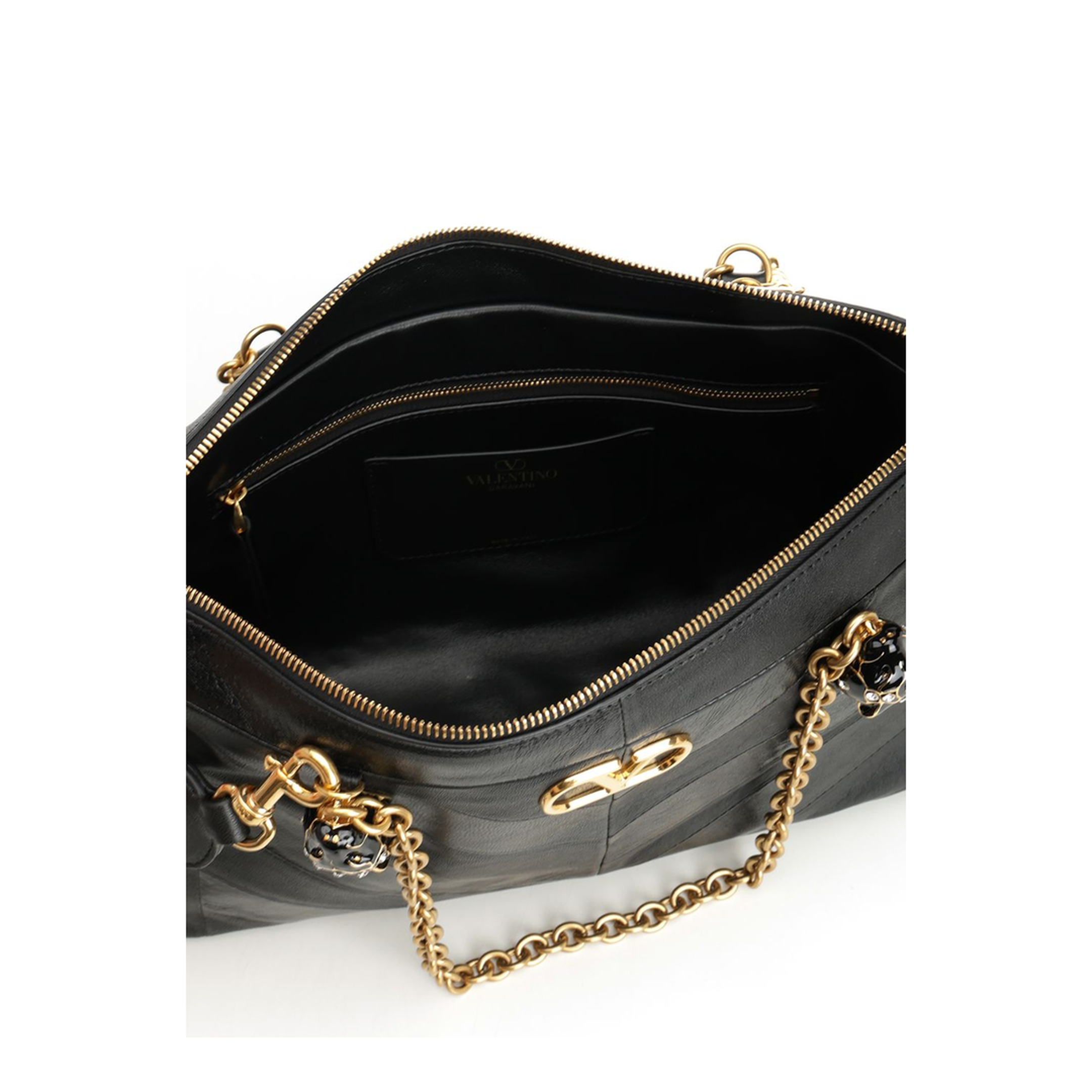 Panthea Nappa Leather Shoulder Bag - Black - Image 5