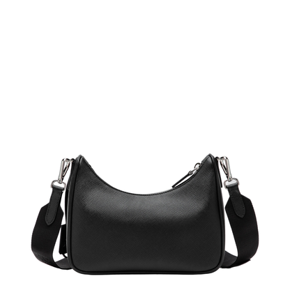 Re-Edition 2005 Saffiano Leather Shoulder Bag - Black - Image 2