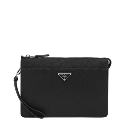 Saffiano One Size Saffiano Leather Pouch - Nero - Image 1