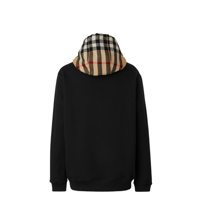 Check Hood Hoody Black - Image 2