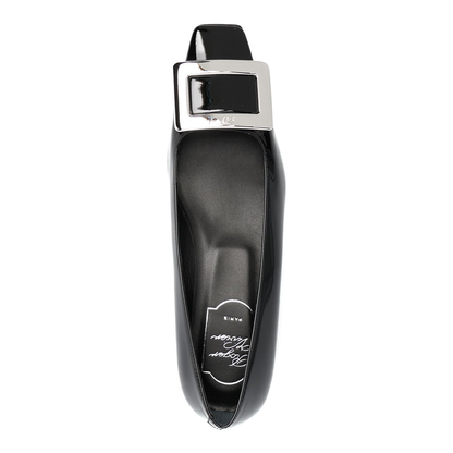 Black Patent Leather Low Block Heel - Image 2