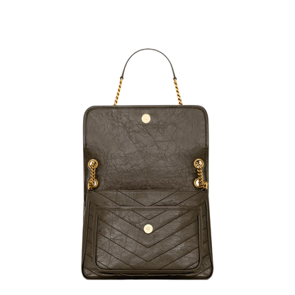 Niki Medium Calf Leather Shoulder Bag - Black - Image 5
