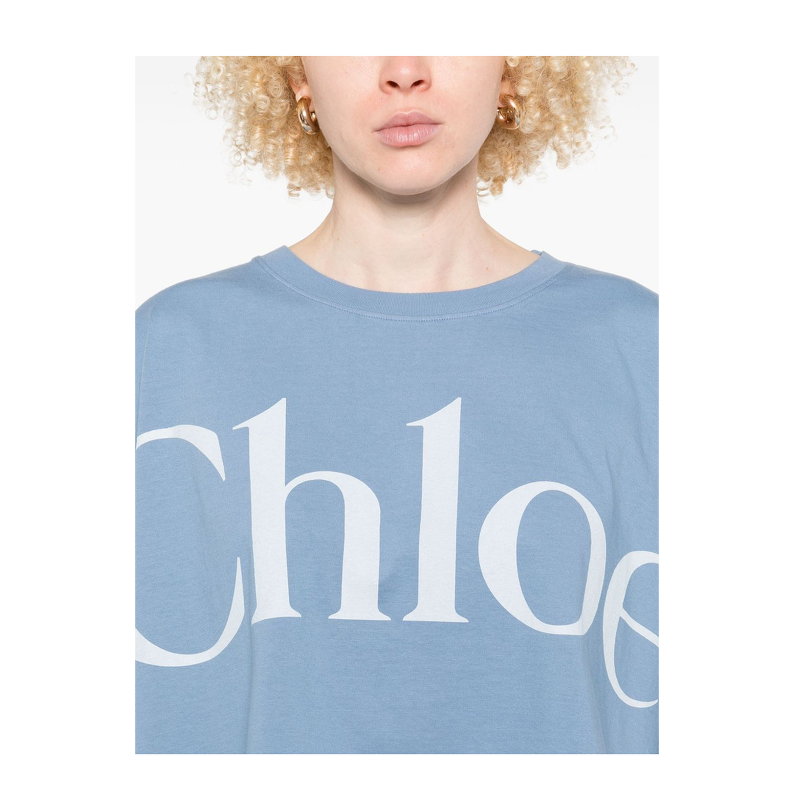 Cropped Boxy Logo T-Shirt in Cotton Jersey - Image 3