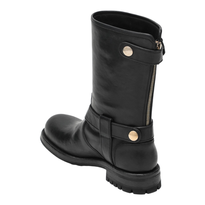 Black leather boot with buckles - Image 2