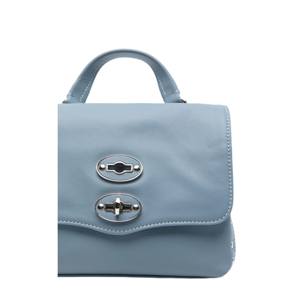 Postina Baby Leather Top-Handle Bag - Clear Blue - Image 4