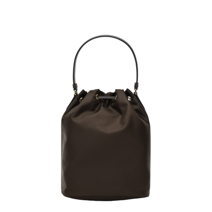 Duet bucket bag in burnt brown Re-Nylon - Image 2