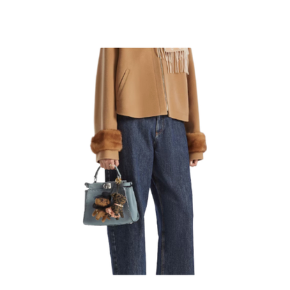 Peekaboo Mini Cuoio Romano Leather Light Blue - Image 4