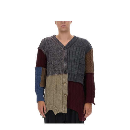 Patchwork Distressed Cardigan - Image 1