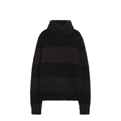 Striped Wool-Blend Turtleneck Sweater - Image 1
