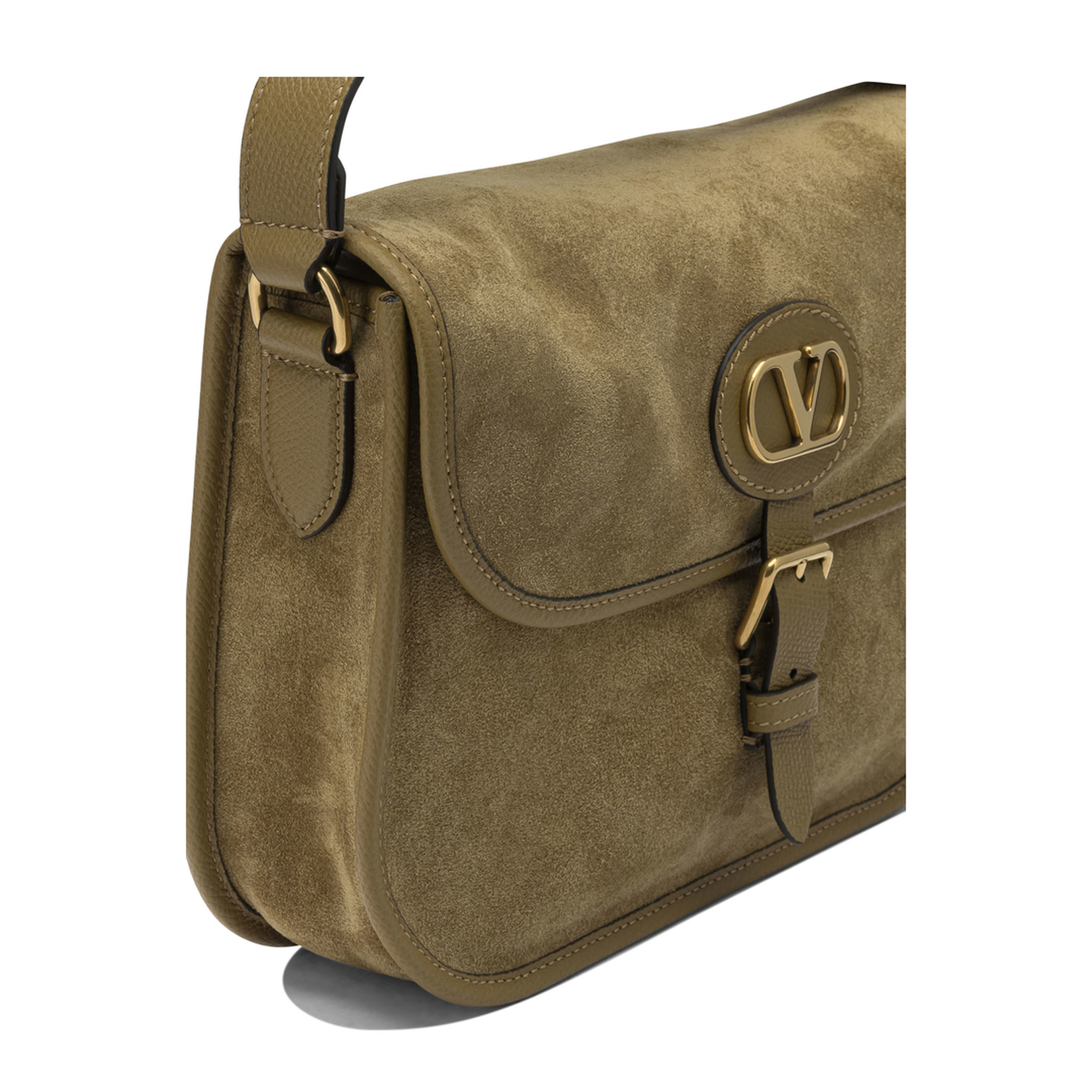 Antibes Medium Suede Shoulder Bag - Havana Beige - Image 5