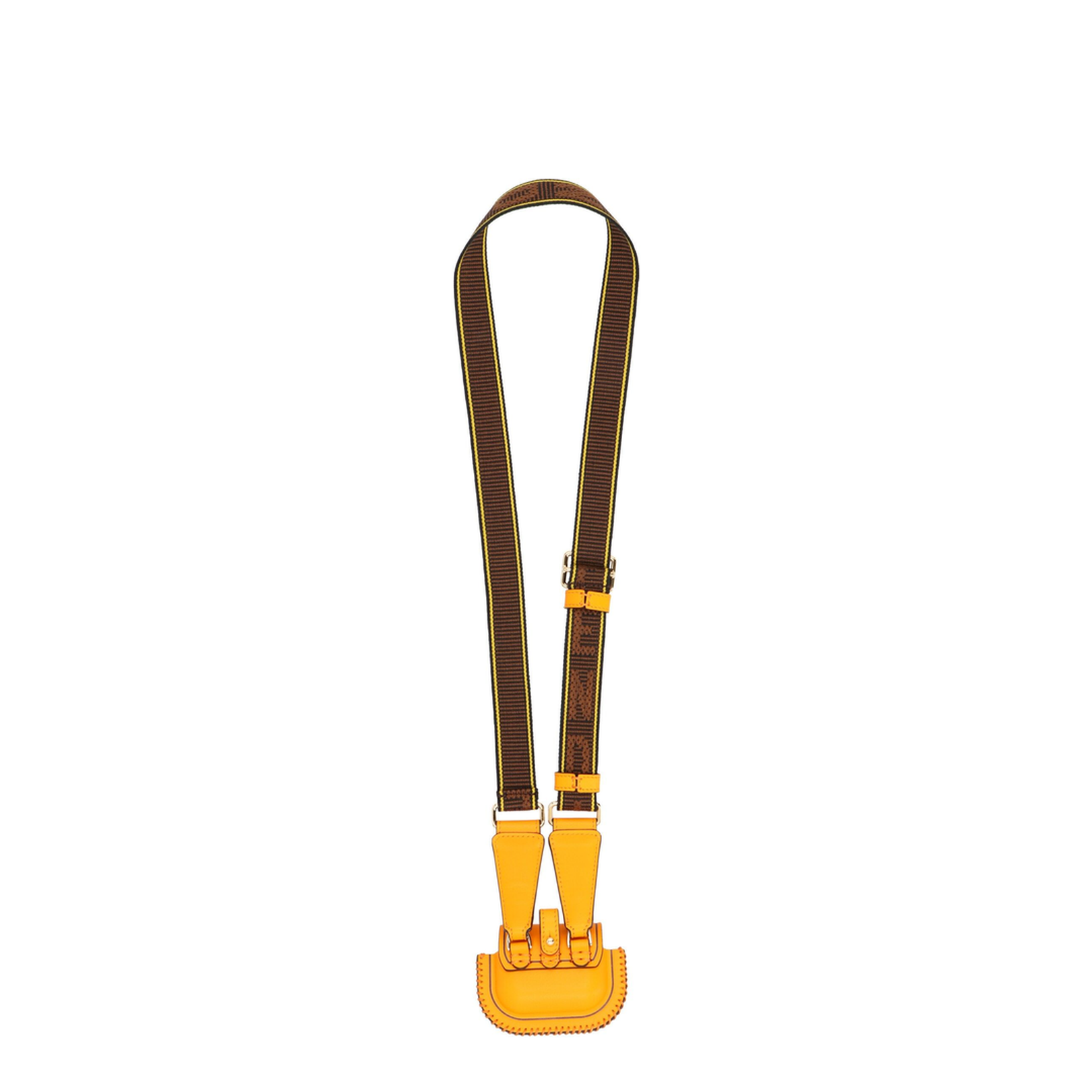 Jacquard Flat Pouch Medium Fabric Brown - Image 3