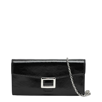 Belle Vivier Patent Wallet With Chain Black - Image 1