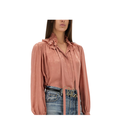 Fluid Silk Jacquard Blouse - Image 4