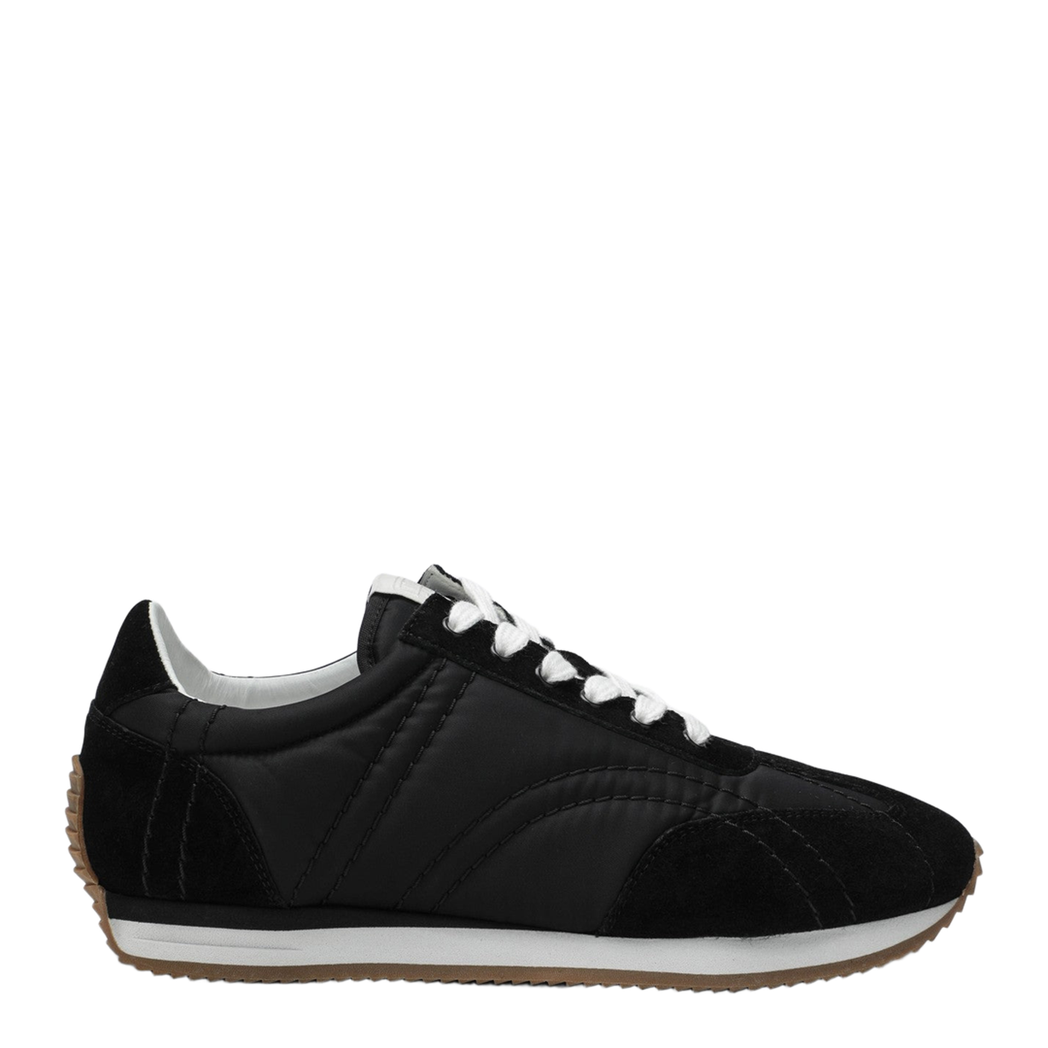 Black Sneakers in Suede and Fabric - Image 1