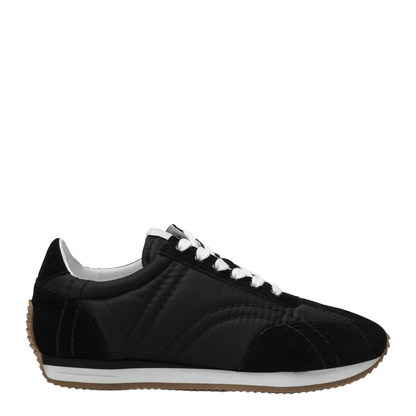 Black Sneakers in Suede and Fabric - Image 1