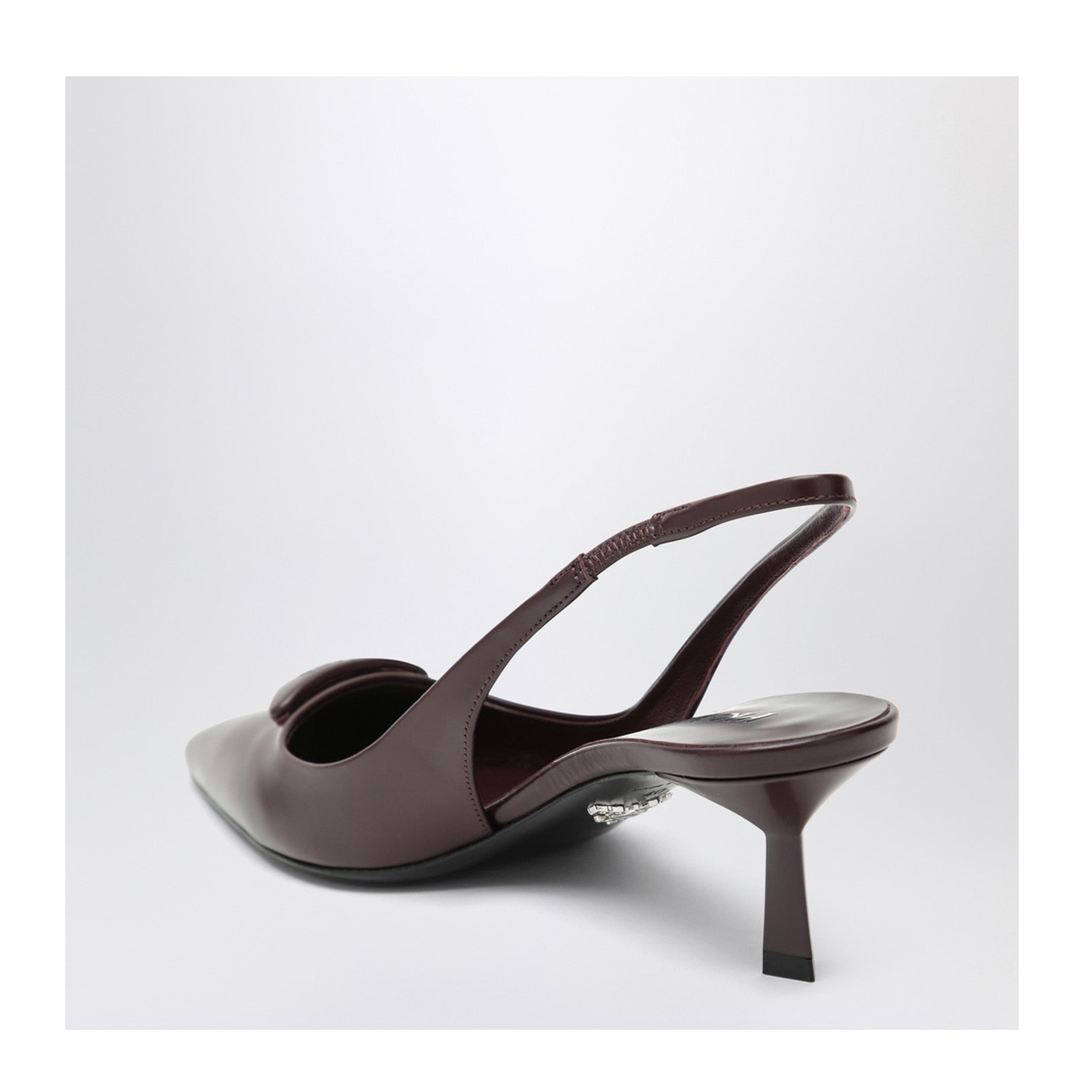 Bordeaux Leather Slingback with Décolleté - Image 2