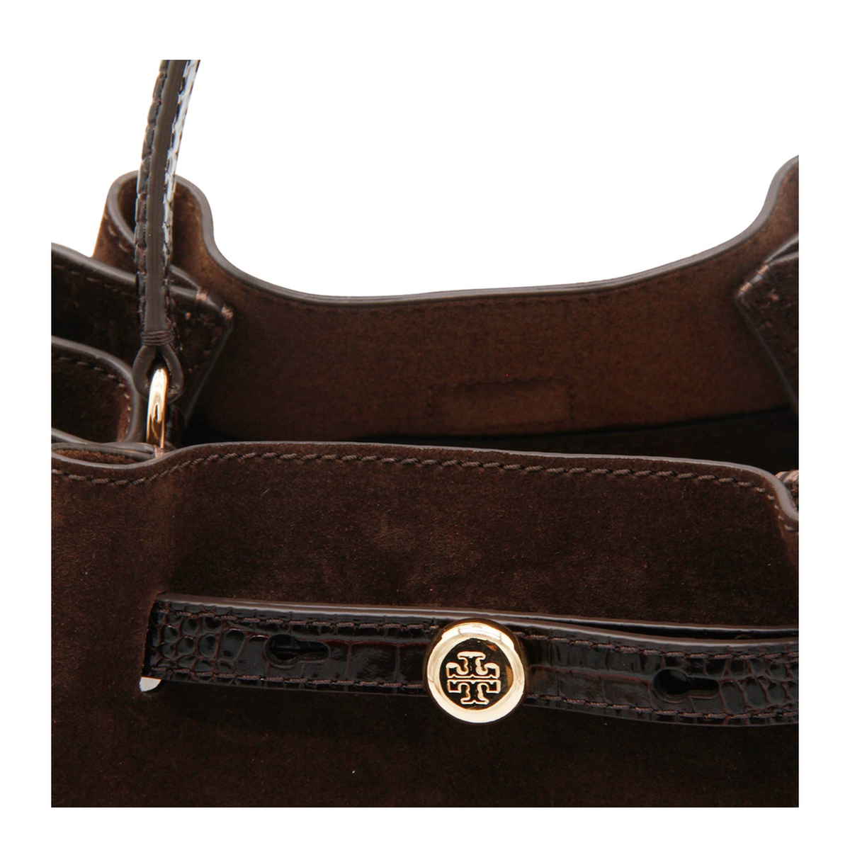 Romy Suede Bucket Bag - Dark Cocoa - Image 7