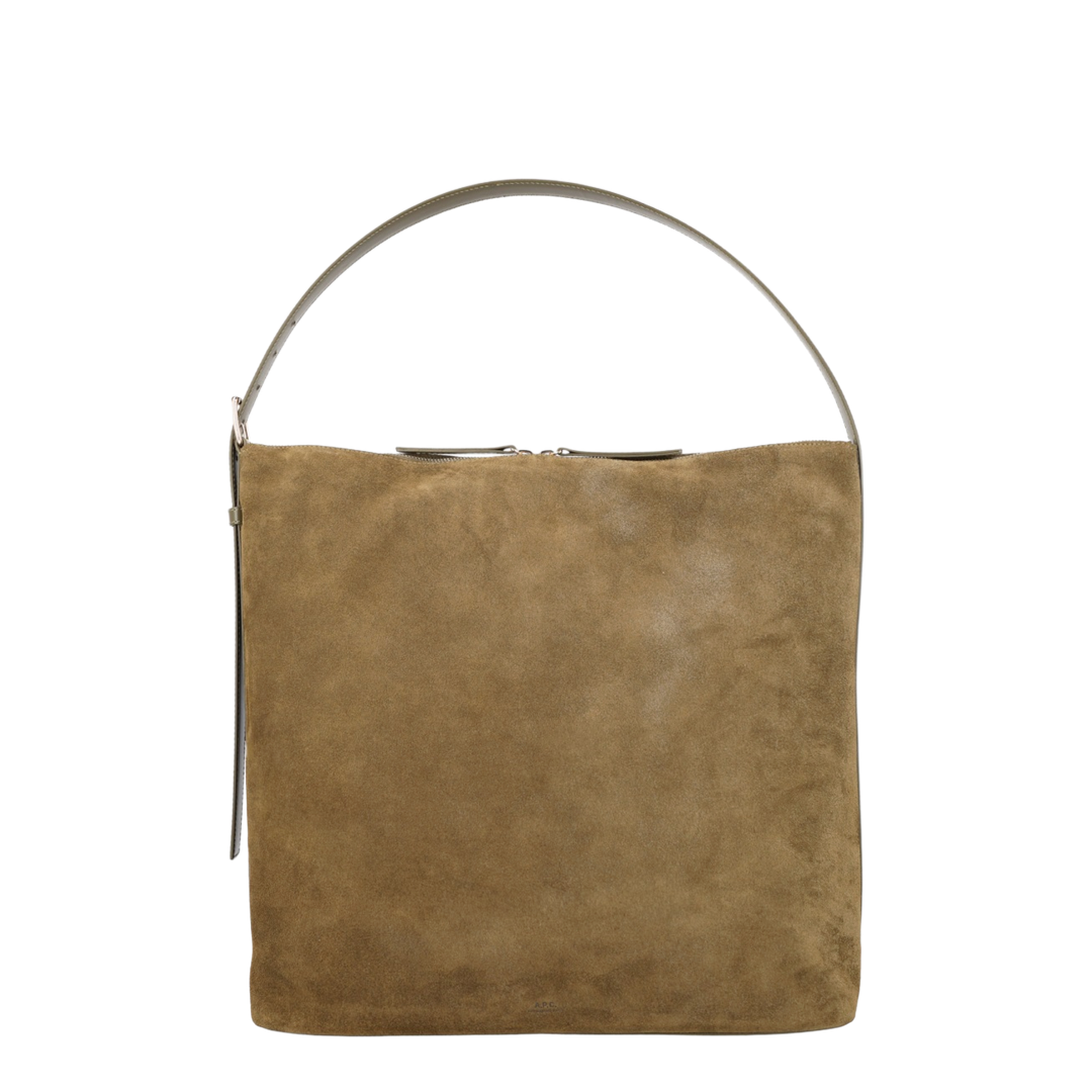 Vera Maxi Cowhide Leather Shoulder Bag - Kaki foncé - Image 1