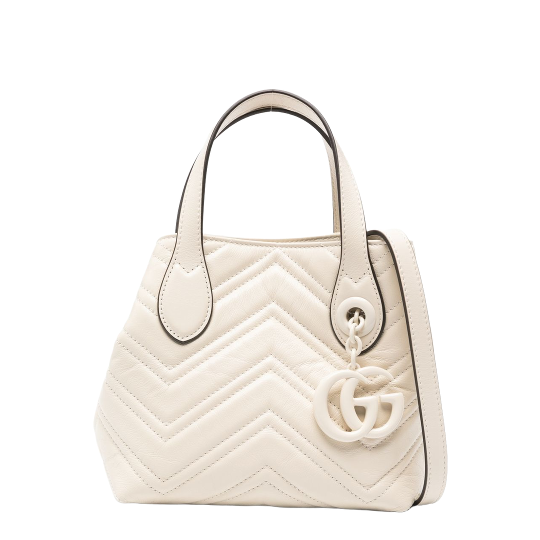 GG Marmont Small Calfskin Tote - Ivory - Image 1