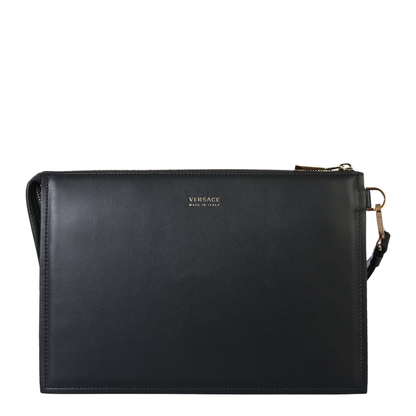 Golden Logo Clutch Bag in Black - Image 3