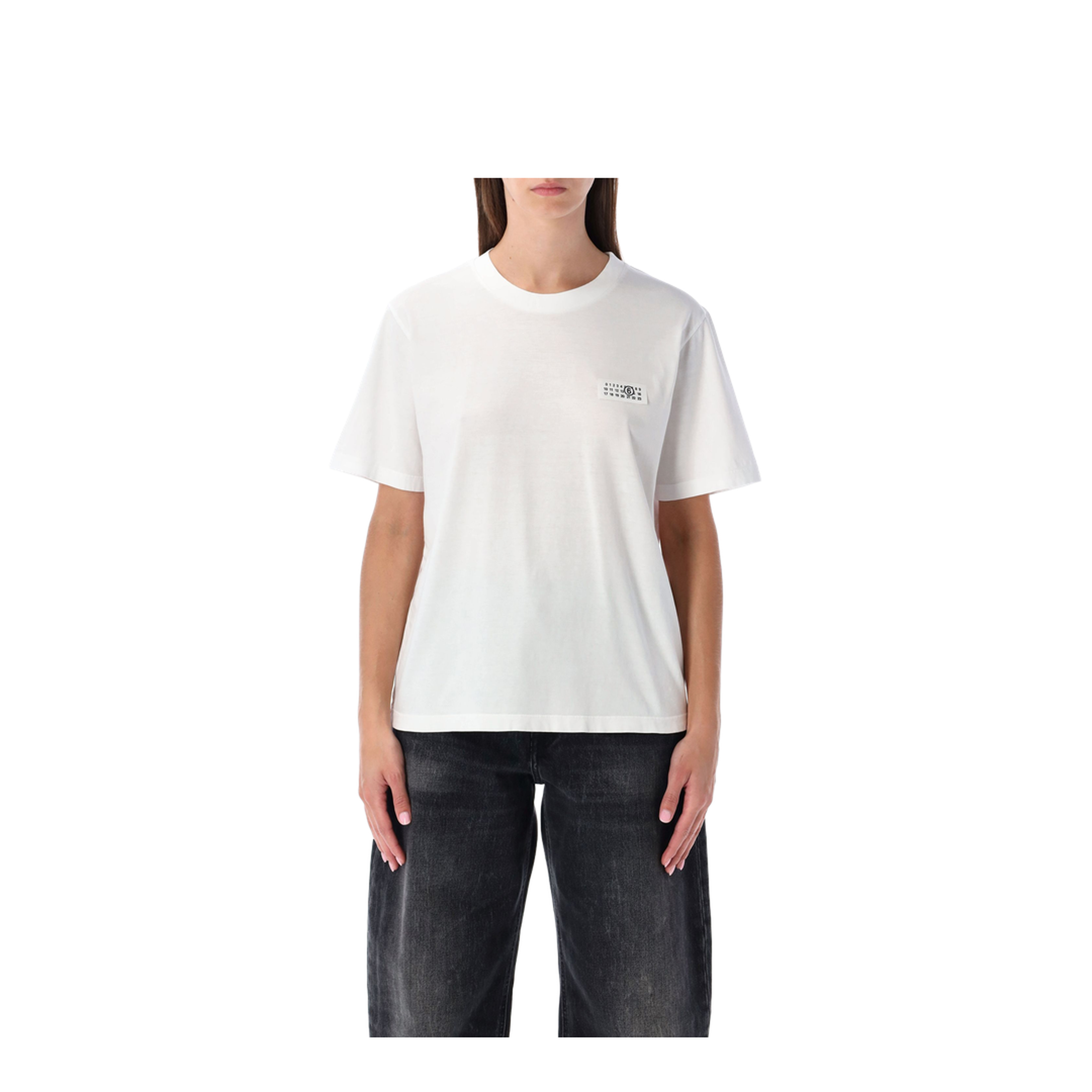 White Cotton Crew Neck Short Sleeves - Image 1
